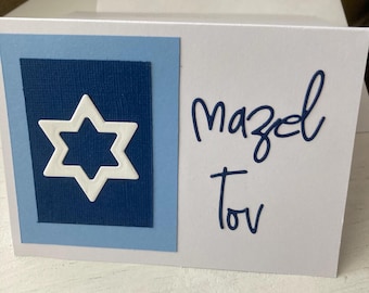 Mazel Tov Card: Blue Paper Design
