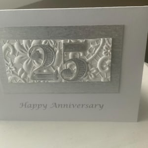 Tarjeta hecha a mano por el 25 aniversario