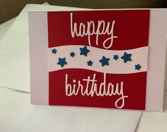 Printable Patriotic Birthday Card, 4th of July Birthday Card - Etsy