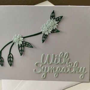 Handmade Sympathy Card: Turquoise & Green Floral Design
