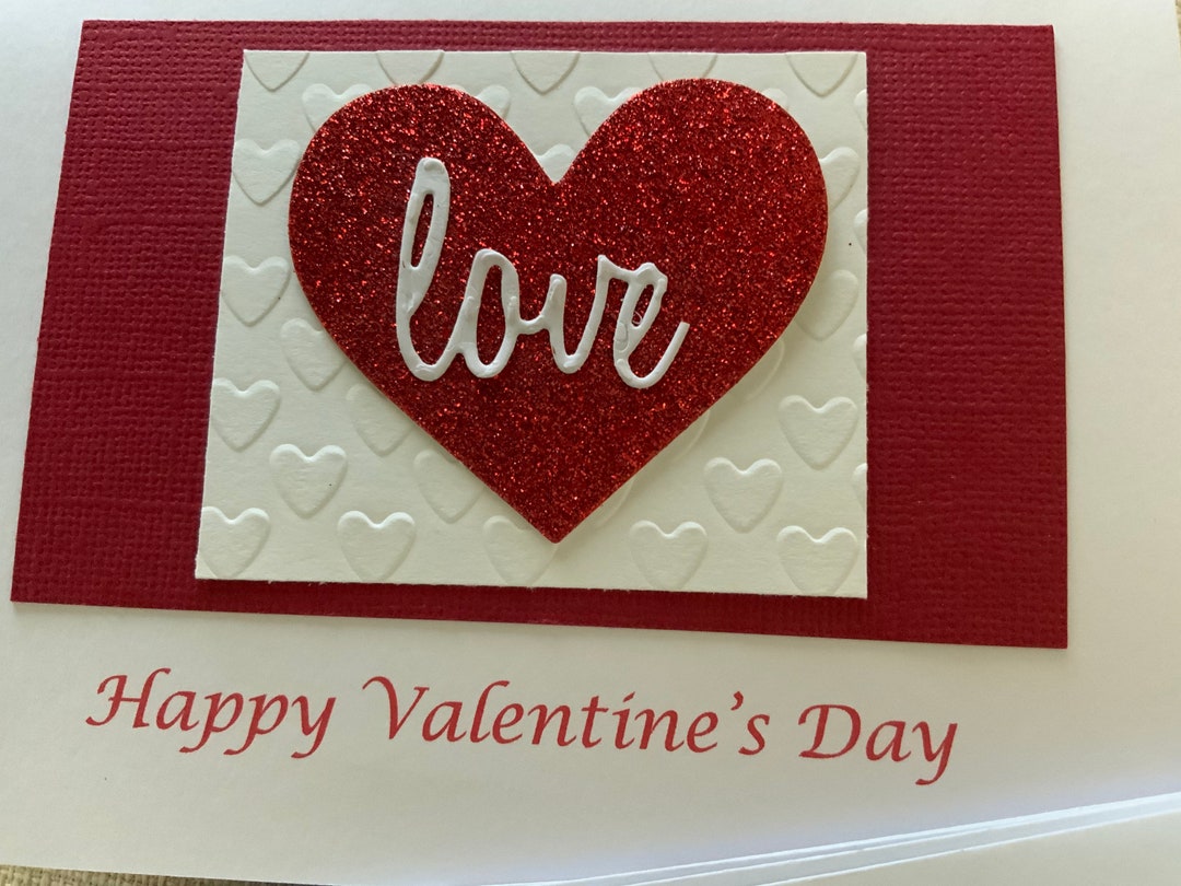 Handmade Embossed Valentines Day Card - Etsy