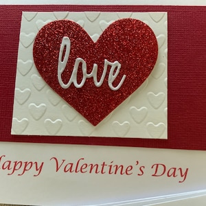 Handmade Embossed Valentines Day Card