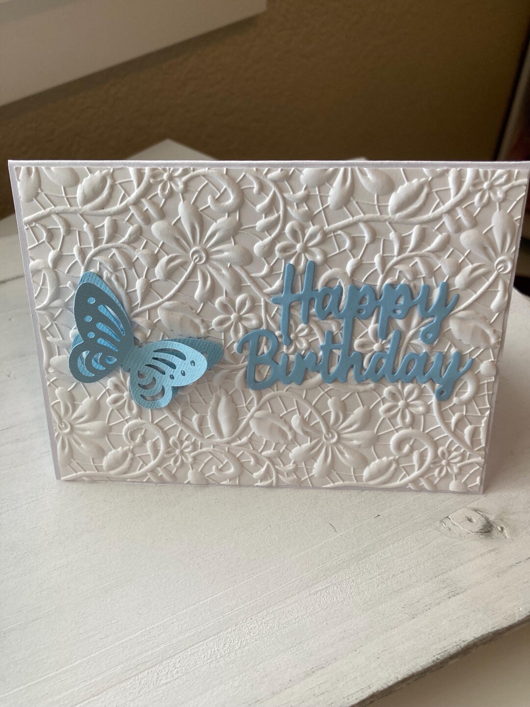 Handmade Birthday Card: Handmade Butterfly With Embossed Design - Etsy