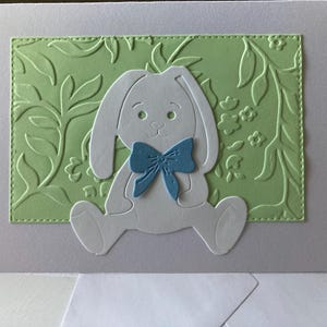 Embossed Bunny Easter Card: Handmade Die Cut Design