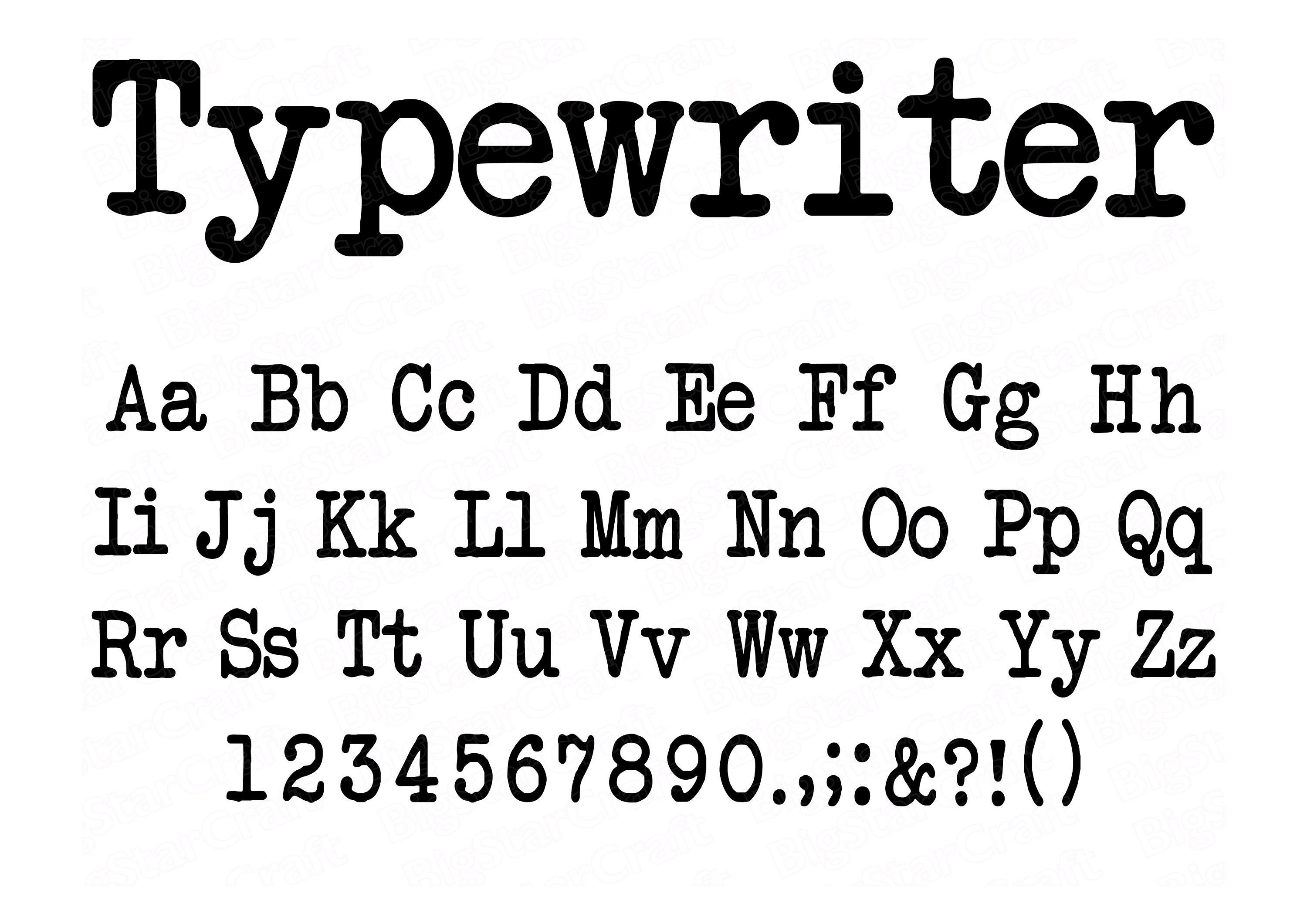 Typewriter Font Svg Vintage Typewriter Font Svg Typewriter Etsy Uk