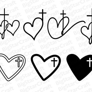 CRHISTIAN CROSS SVG Bundle, Instant Download, Cross Svg, Cross Bundle Svg, Digital Download, Heart Cross Svg, Heart Cross Cut Files, Cross