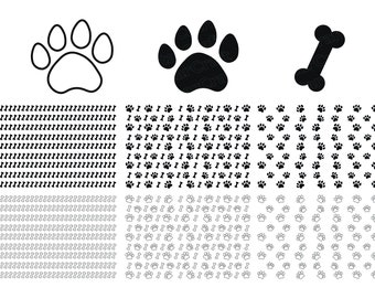 Paw Print SVG Bundle: Cat & Dog Paw Outline (Digital Download)