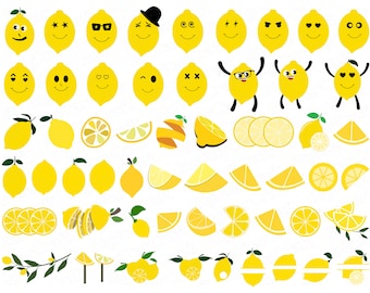 Lemon SVG Bundle: Fruit Slice Cut Files (Digital Download)