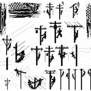 LINEMAN SVG Bundle, Electricity Svg, Usa Flag Svg, Lineman Flag SVG, Lineworker ClipArt, Lineman American Flag Svg, Distressed Flag Svg, Usa