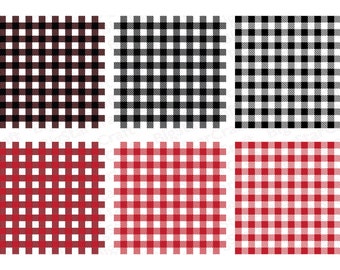 Buffalo Plaid SVG Bundle: Red & Black Check Pattern (Digital Download)