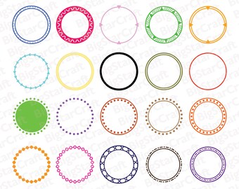 Paquete SVG de 20 MARCOS DE MONOGRAMA, descarga instantánea, monograma SVG, marcos circulares SVG, marco SVG, marco circular SVG, descarga digital, círculo SVG