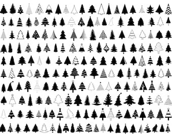 200 CHRISTMAS TREE SVG Bundle, Christmas Tree Outline, Christmas Ornaments Svg, Tree Christmas Svg, Christmas ClipArt, Pine Tree ClipArt