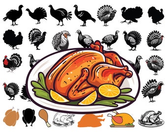 Turkey SVG Bundle: Farm Animal Clipart (Digital Download)