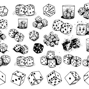 Pacote de dados SVG, download instantâneo, silhueta de dados, SVG de cassino, SVG de jogos de azar, arquivo de corte de dados para Cricut, arquivo digital, clip-art de dados, SVG de dados