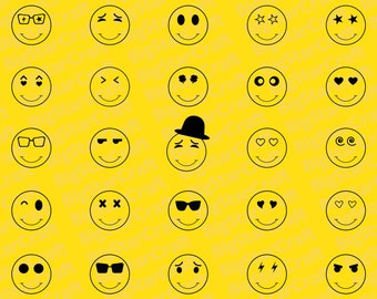 SMILEY FACE SVG Bundle, Instant Download, Happy Face Svg, Digital Download, Emoji Svg, Svg Files For Cricut, Smiley Face, Smiley Svg, Cricut