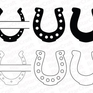 HORSESHOE BUNDLE SVG, Horseshoe Svg, Horseshoe ClipArt, Horse Shoe Cut Files, Horseshoe Split Name Frame Svg, Horse Shoe Monogram Svg, Svg