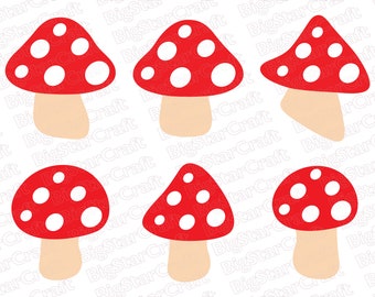 Red Mushroom SVG Bundle: Autumn Clipart (Digital Download)