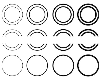 Double Circle SVG: Split Monogram Frame (Instant Download)