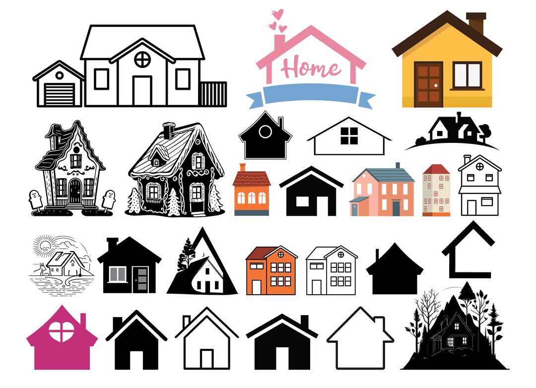HOUSE SVG Bundle, House Clipart, House PNG, Instant Download, House