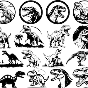 DINOSAUR SVG, Dinossauro PNG, Arquivos de corte a laser, T-Rex Svg, Silhueta de dinossauro, Arquivo de corte de dinossauro, Dino Svg, Cricut dinossauro svg, Dino Svg, Dino Png