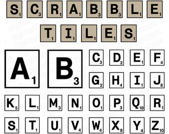Scrabble Tiles SVG-clipart: Lettertype (digitale download)
