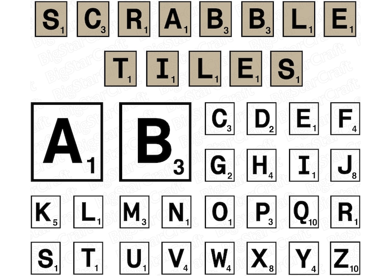 SCRABBLE TILES SVG Scrabble Tiles Clipart Scrabble Tiles Svg Etsy