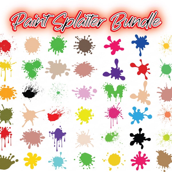PAINT SPLATTER SVG Bundle, Paint ClipArt, Instant Download, Paint Streak Blob Svg, Splatter Svg, Paint Svg, Splatter ClipArt, Paint Cricut