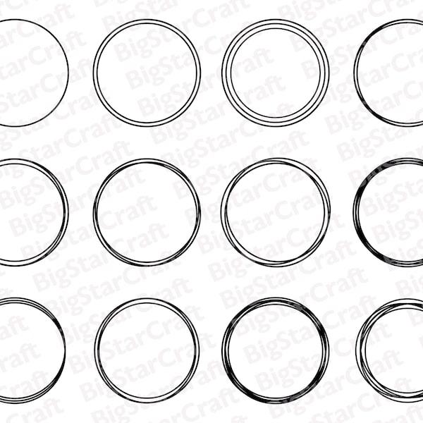 CIRCLE FRAME SVG Bundle, Instant Download, Circle Svg, Sketch Circle Svg, Digital Download, Doodle Circle Svg, Frame ClipArt, Frame Cricut