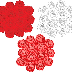 ROSE SVG Bundle, FLOWER ClipArt, Instant Download, Flower Svg, Rose Stickers Svg, Rose Template Svg Files, Pattern Svg, Rose Pattern Svg