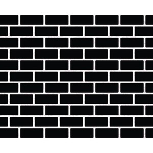 Puede incluir: Ilustración en blanco y negro de un muro de ladrillo. El muro está formado por ladrillos rectangulares dispuestos en un patrón escalonado.