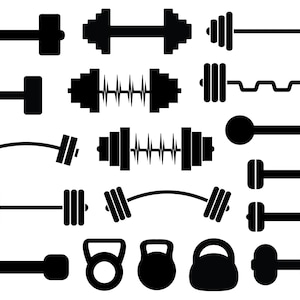 BARBELL SVG-bundel, sportschool SVG-bundel, Fitness ClipArt, Barbell ClipArt, sportschool Shirt Svg, digitale download, Fitness Svg, Heart Beat Svg, Barbell