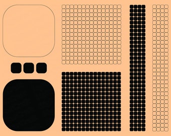 Rounded Square Pattern Bundle: SVG, PNG Vector Files (Digital Download)