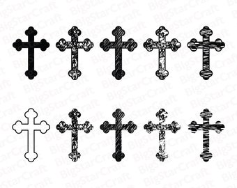 ORTHODOXE CROSS SVG-bundel, Instant Download, Cross Svg, Christian Svg, Distressed Cross Svg, Distressed Svg, Grunge Svg, religieuze Svg, Svg