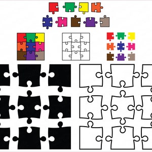 パズル SVG バンドル、パズル SVG、インスタント ダウンロード、パズル ピース SVG、パズル クリップアート、ジグソー SVG、ジグソー パズル SVG、パズル ピース SVG、パズル