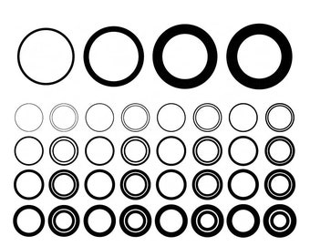 Circle SVG Bundle: Monogram Frames, ClipArt Shapes (Digital Download)