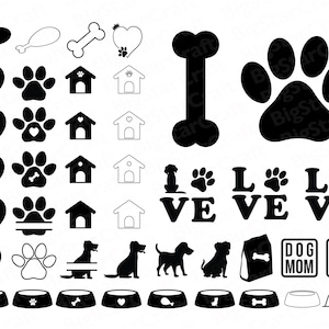 HUND SVG-Bundle, Hund SVG, Hund ClipArt, Haustier Hund SVG, Hund geschnitten Datei für Cricut, Sofort Download, Pfotenabdruck Schmuck, Hund Pfoten Schmuck, Hund Sprüche Schmuck Schmuck
