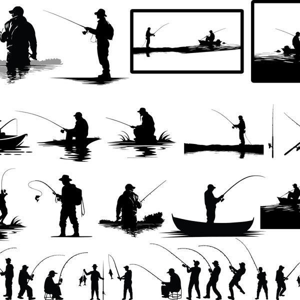 FISHERMAN SVG, Instant Download, Fishing Pole Svg, Fishing SVG, Fishing Svg Bundle, Man Fishing, Fishing ClipArt, Fishing Cut File, Cricut