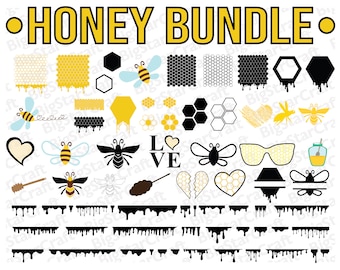 HONEY SVG BUNDLE, Instant Download, Bee Svg Bundle, Honey Svg, Bee Svg, Honeycomb Svg, Honey Drip Svg, Dripping Svg, Dripping Honey Svg, Bee