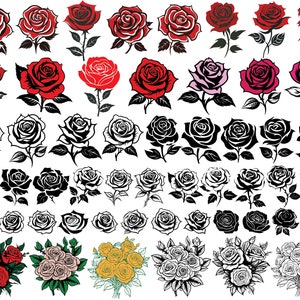 ROSE SVG-Bundle, Rose Cut-Dateien, Rose SVG, digitaler Download, Rose Design svg, Blumen svg, Rose ClipArt, svg-Dateien für Cricut, svg-Schnittdateien