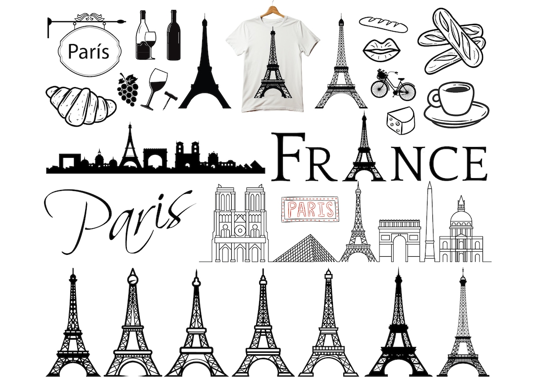 PARIS SVG BUNDLE, Instant Download, France Svg, Eiffel Tower Svg