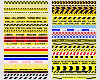 CAUTION TAPE SVG Bundle, Caution Tape ClipArt, Instant Download, Construction Tape Svg, Yellow Tape Svg, Black and Yellow, Police Tape Svg