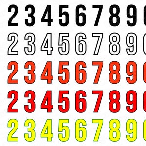 Numbers SVG Clipart Bundle: Sport Font, Vinyl Cut Files (Digital Download)