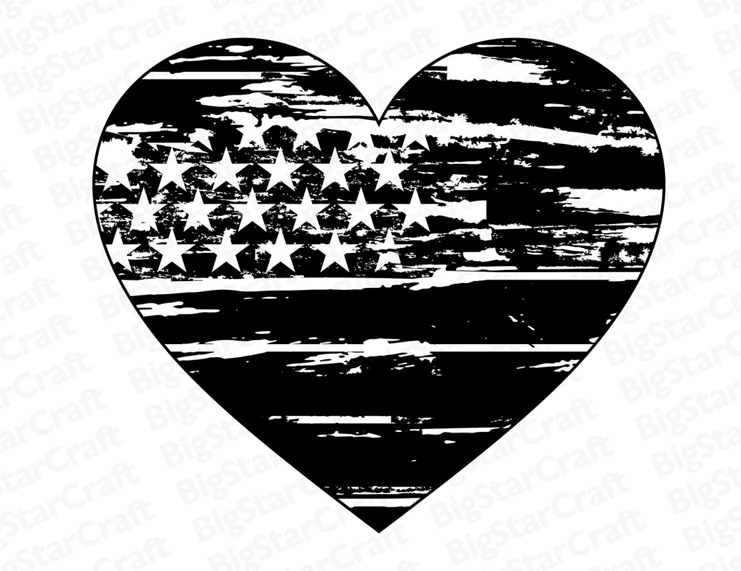 DISTRESSED HEART FLAG Svg, Heart Flag Svg, Flag Svg, Instant Download ...