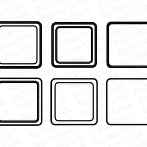 AFGEROND VIERKANT FRAME Svg-bundel, Frame Svg, Vierkant Frame Svg, Instant Download, Vierkant Svg, Frame Svg, Rand Svg-bundel, Framebundel Svg
