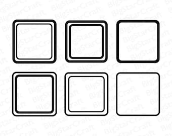 Pacchetto Svg CORNICE QUADRATA ARROTONDATA, Svg cornice, Svg cornice quadrata, Download immediato, Svg quadrato, Svg cornice, Pacchetto Svg bordo, Pacchetto Svg cornice