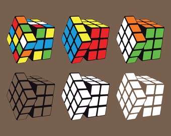Pakiet Rubiks Cube SVG: cliparty i sylwetki (do pobrania cyfrowego)