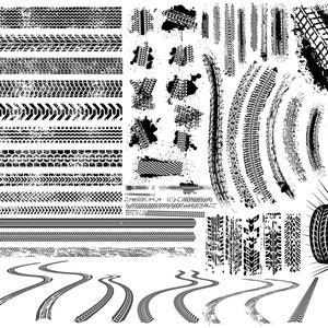 Pacchetto SVG di tracce di pneumatici, download immediato, ClipArt di tracce di pneumatici, Splash Svg, Tracce di pneumatici Png, download digitale, Segni di pneumatici Svg, Segni di sporco Svg