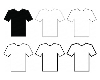 T-Shirt Outline SVG Bundle: Cricut Ready ClipArt (Digital Download)