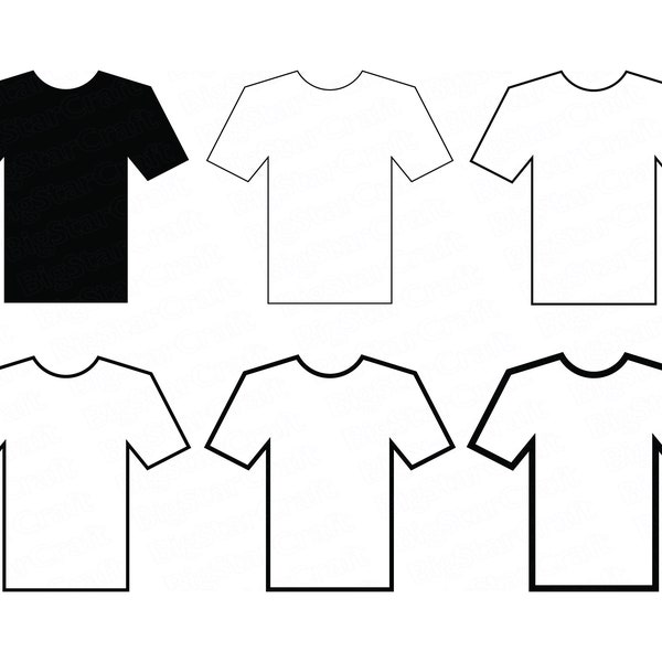 T-shirt SVG Bunlde, T-shirt ClipArt, T-shirt SVG, T-shirt Outline SVG, T-shirt Files For Cricut, T-shirt Outlines in Different Strokes Svg