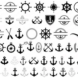 Anker SVG Bundle, Split Anker Seil SVG, Anker Rahmen SVG, Anker ClipArt, Monogramm Anker SVG, Anker schneiden Datei, Boot Anker SVG, Nautik